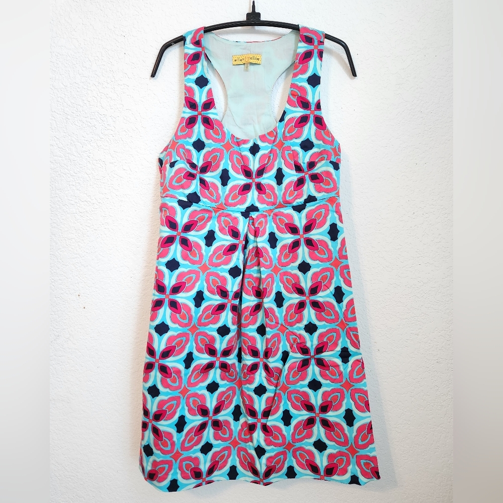 Ellen & Ollie Turquoise‎ and Red Sleeveless Racerback Dress, Size 6